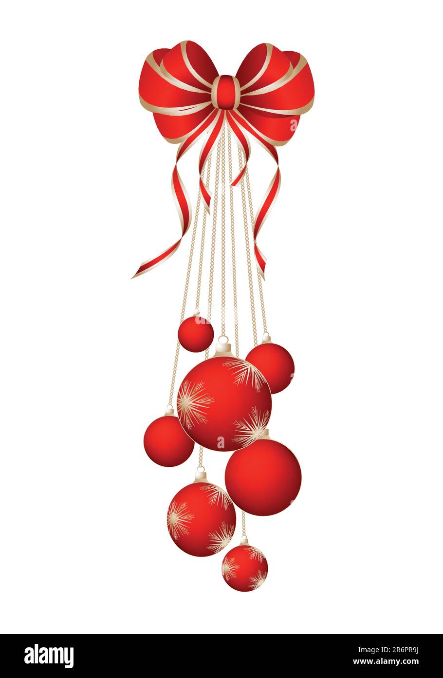 Christmas Red un baubles isolato su bianco Illustrazione Vettoriale
