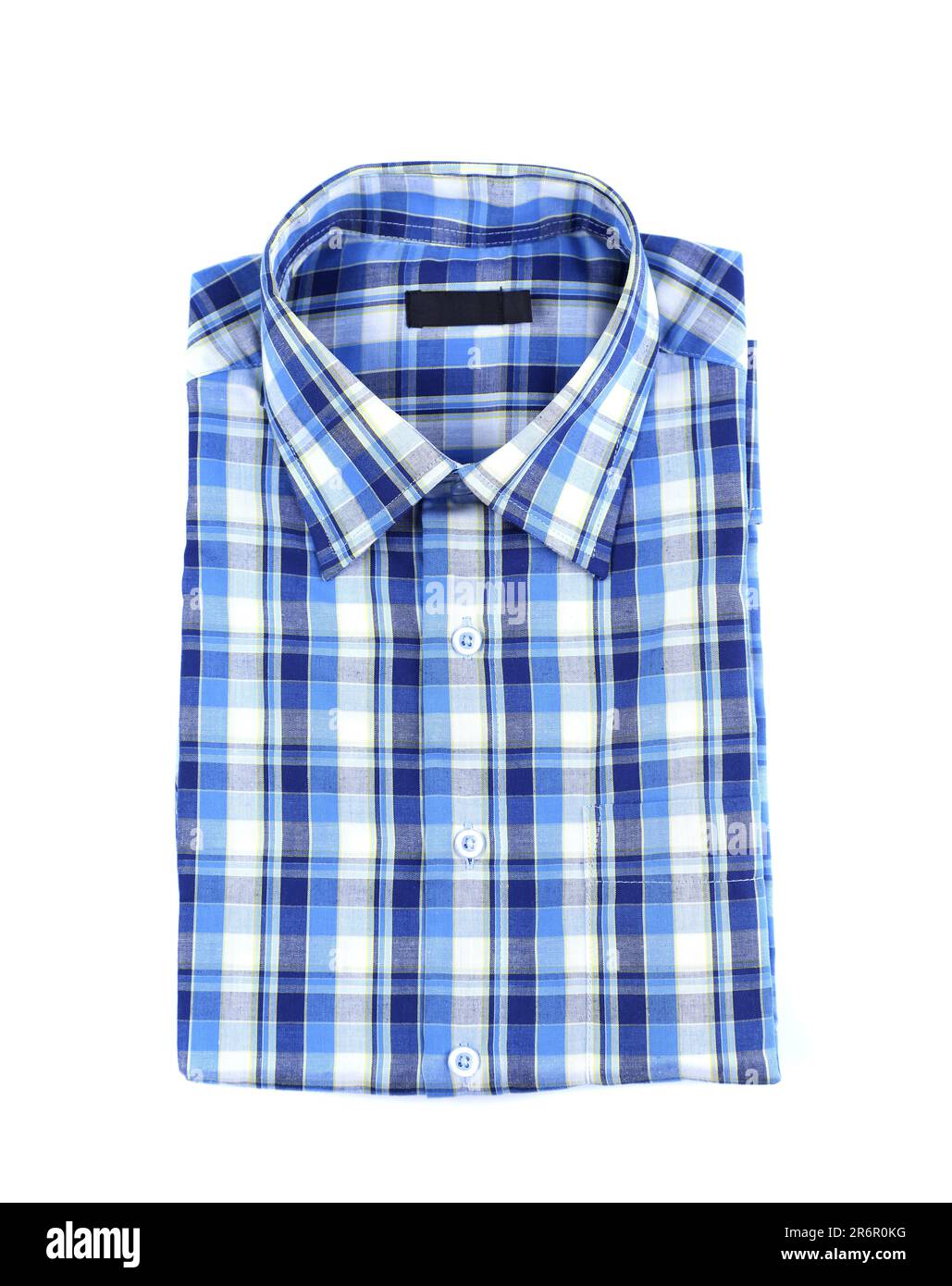 Una camicia a quadri isolata su sfondo bianco Foto Stock