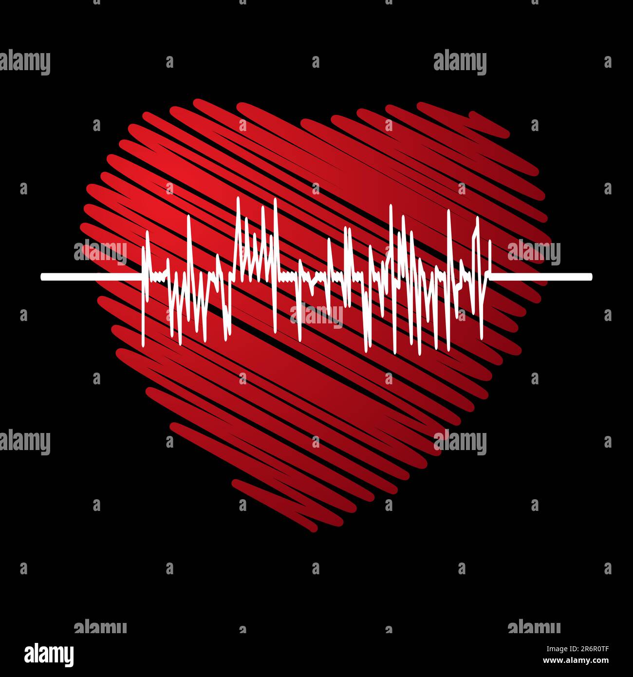 Cuore con cardiogramma, illustrazione vettoriale Illustrazione Vettoriale