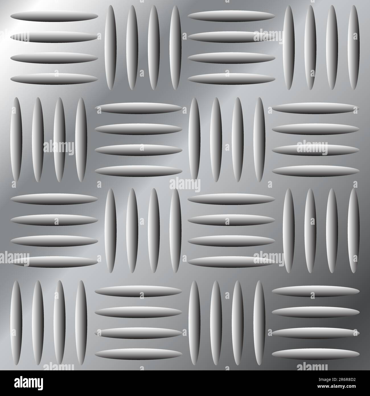 Illustrazione vettoriale dello sfondo del battistrada con tratteggio trasversale grande in metallo inossidabile Illustrazione Vettoriale