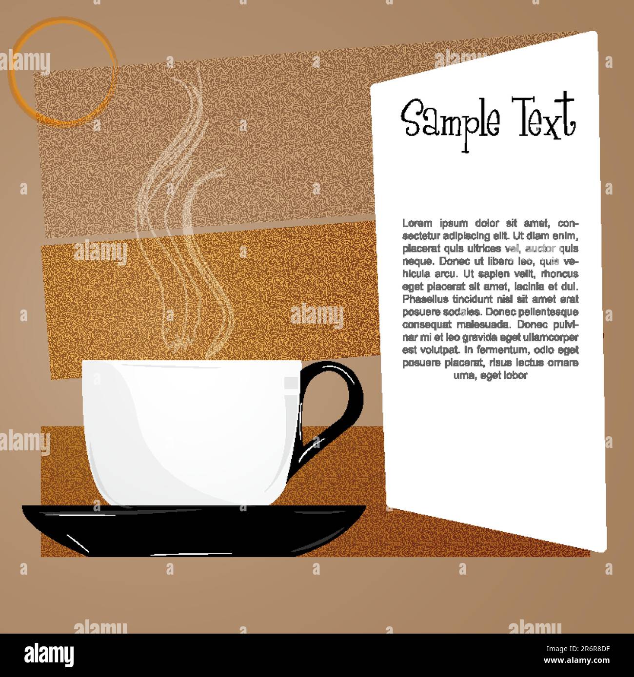 Illustrazione di un caffè con scheda campione Illustrazione Vettoriale