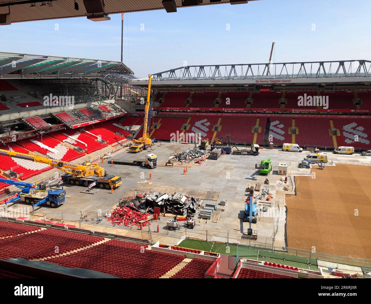 Anfield Stadium, sede del Liverpool FC Foto Stock