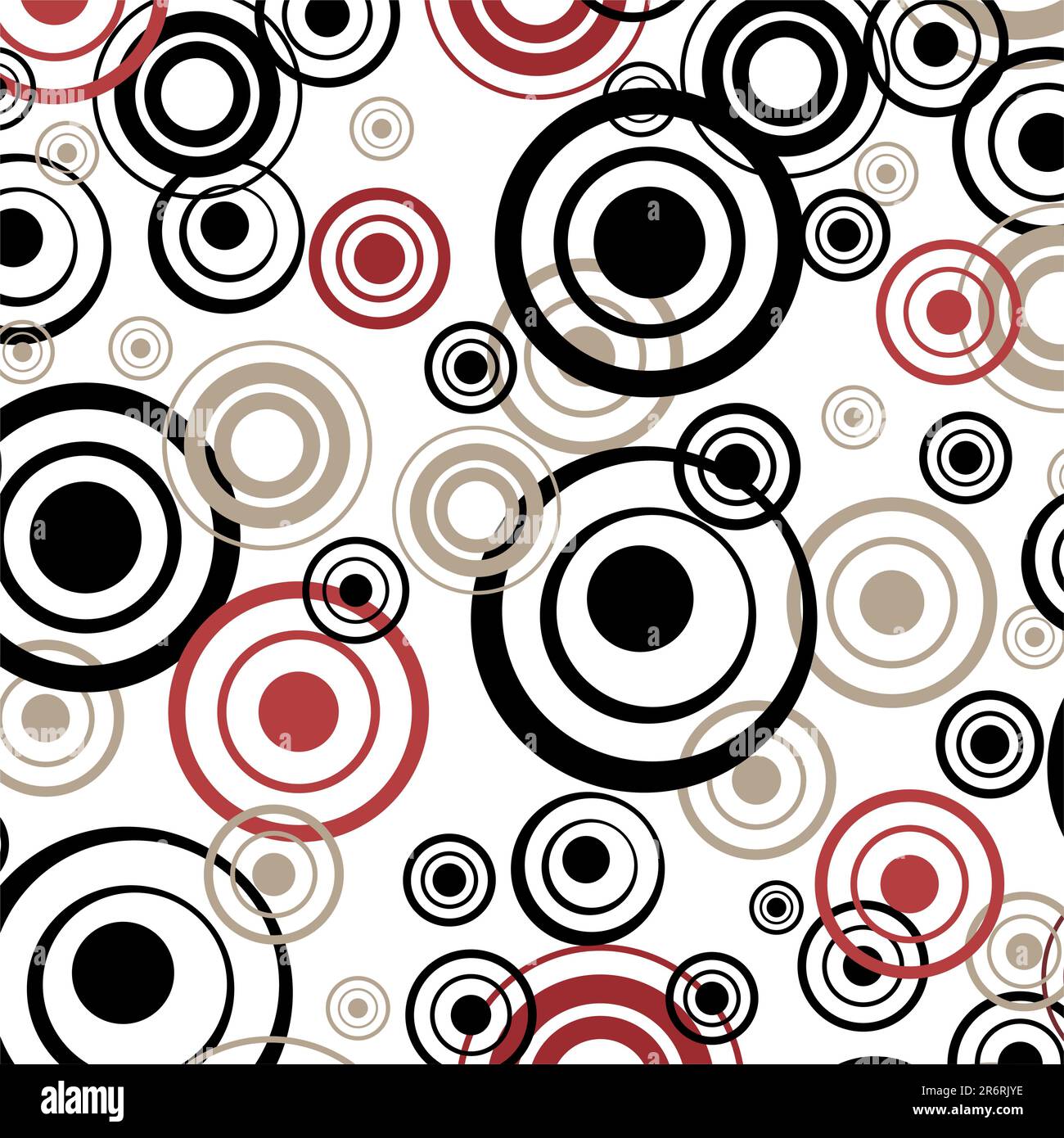 moderno motivo circolare nei colori nero, rosso e beige Illustrazione Vettoriale