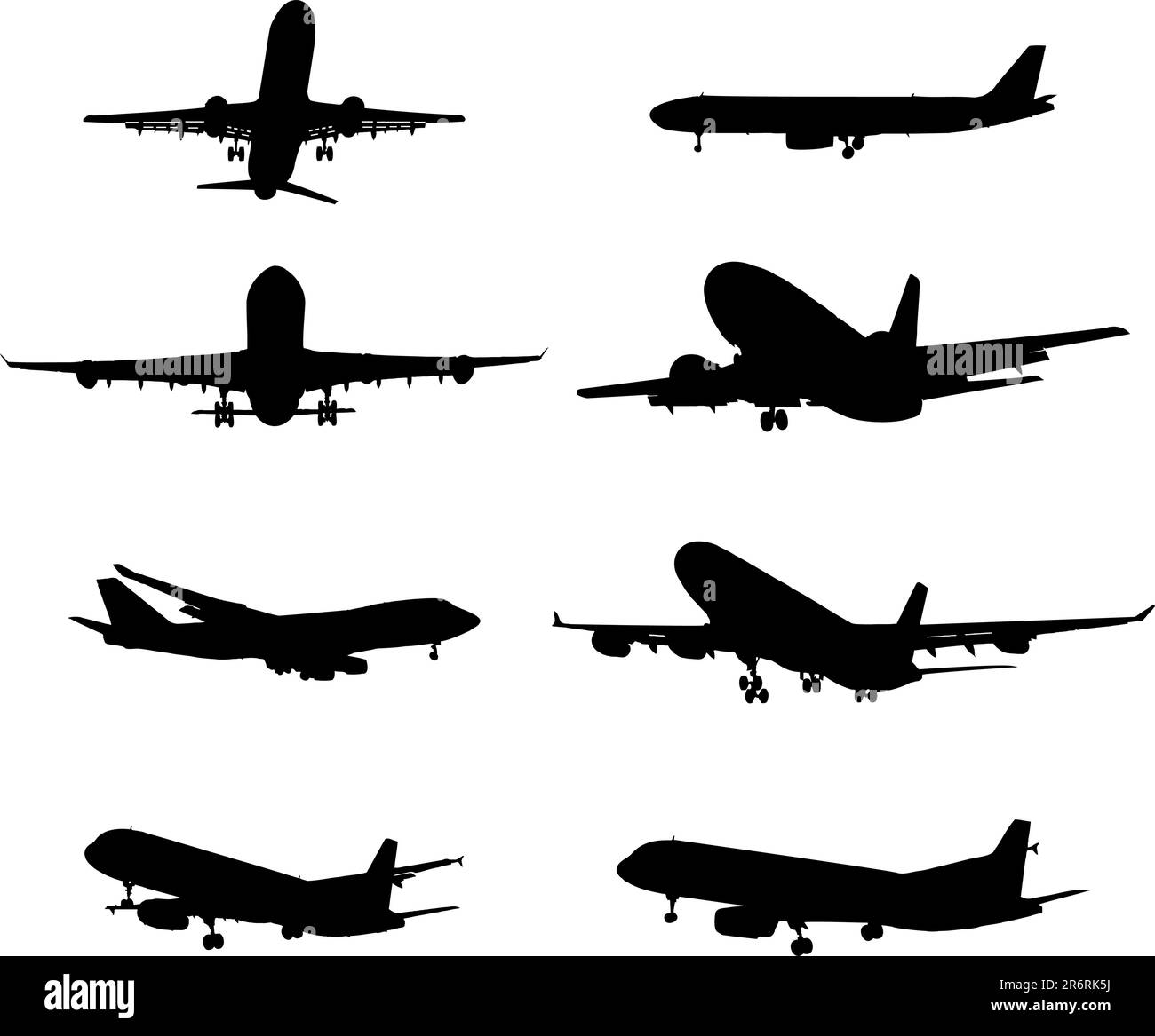 Imposta l'aereo. Un vettore. Immagini simili si trovano nella mia galleria. Illustrazione Vettoriale