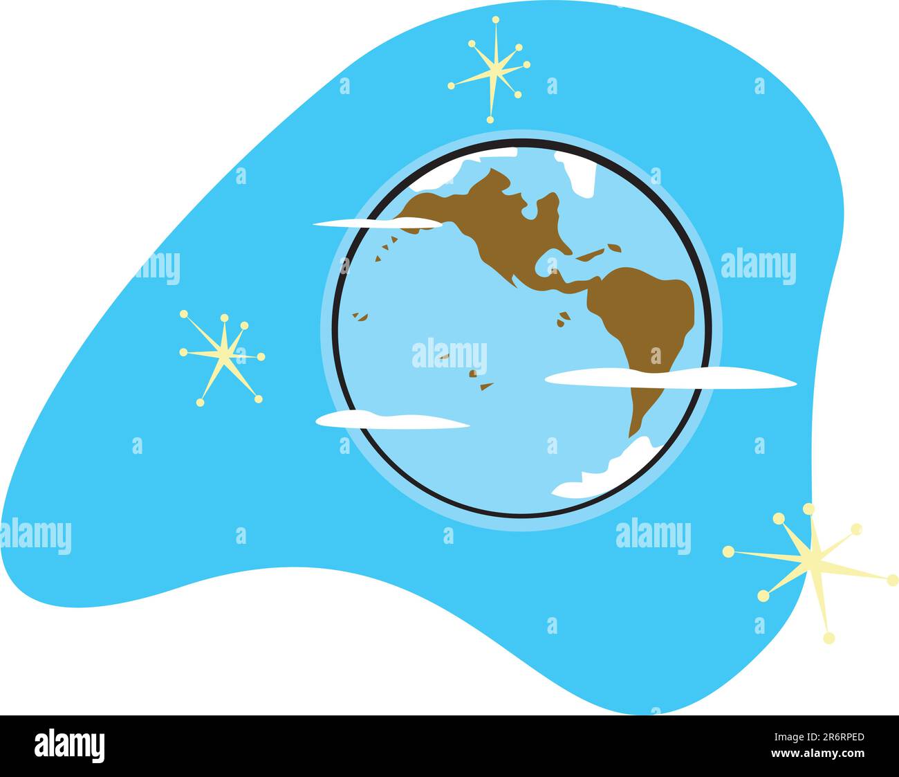 Il retro del pianeta Terra è parte di un set completo di sistema solare pianeti per il download. Illustrazione Vettoriale