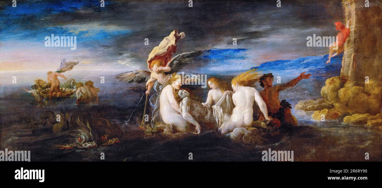 Pittura Domenico Fetti, Eroe lutto del Leander Morto, olio su legno, 1621-1622 Foto Stock