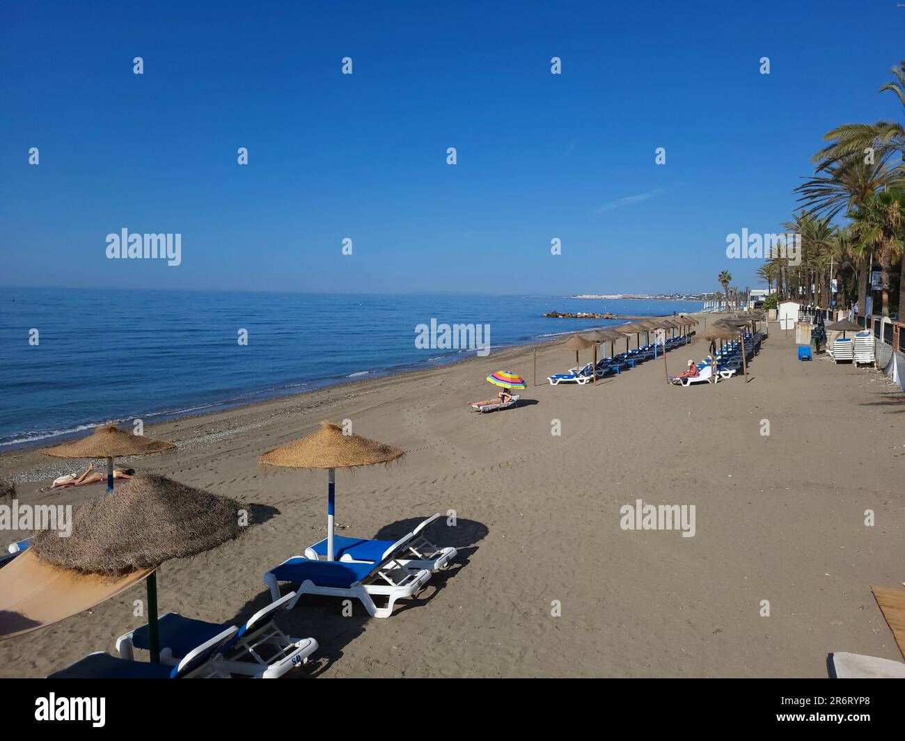 Spiaggia di Marbella, Spagna. Foto Stock