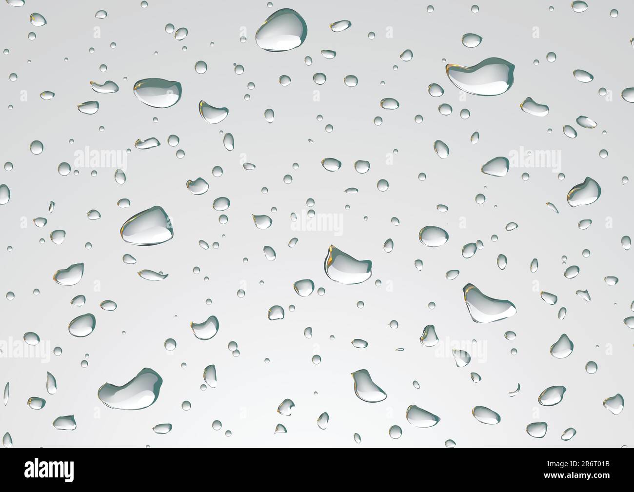 Illustrazione Vettoriale di gocce di acqua su un vetro trasparente Illustrazione Vettoriale