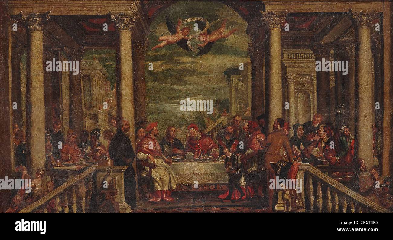 Banchetto di San Gregorio Magno. Museo: COLLEZIONE PRIVATA. Autore: PAOLO VERONESE. Foto Stock