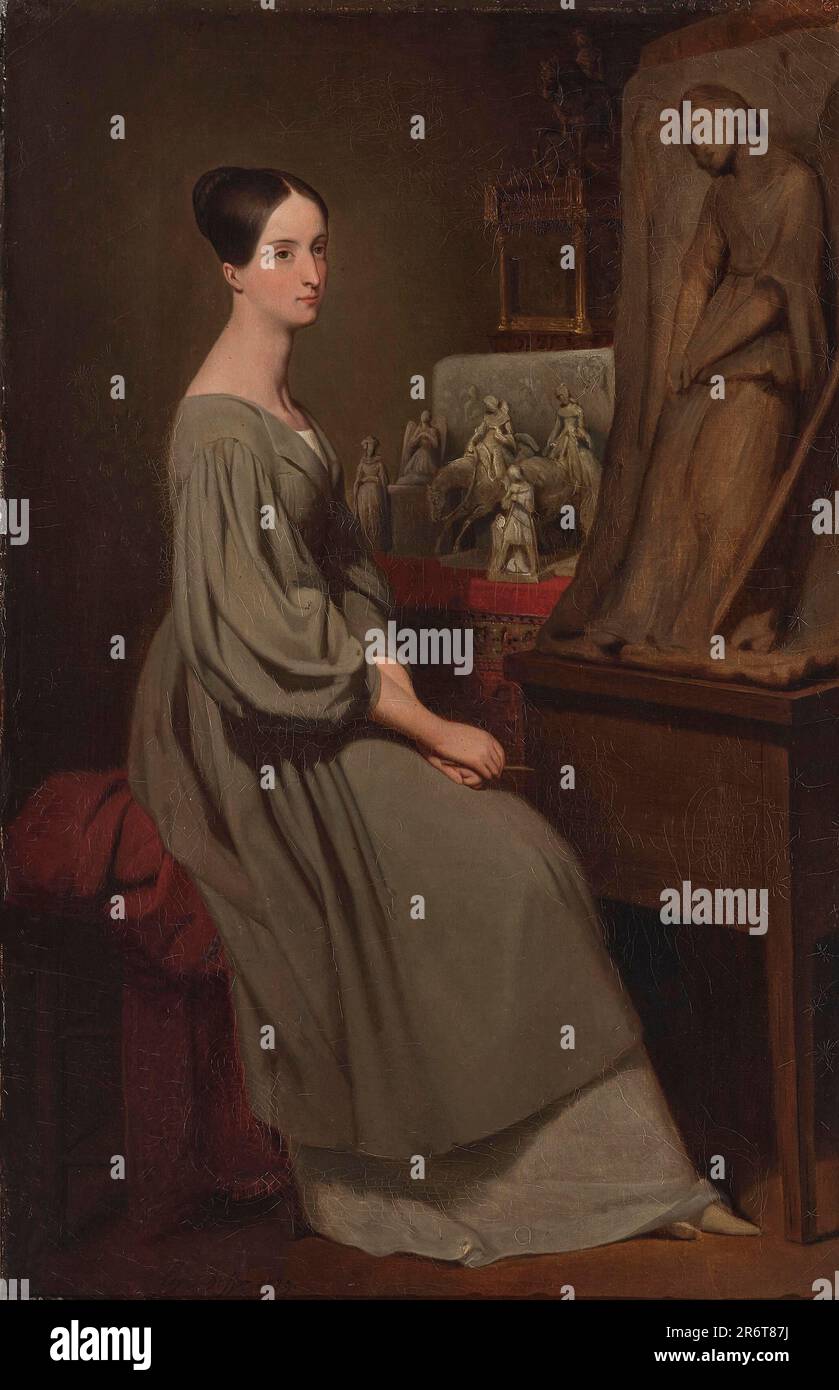 Ritratto di Marie d'Orléans, duchessa di Württemberg (1813-1839). Museo: COLLEZIONE PRIVATA. Autore: ARY SCHEFFER. Foto Stock