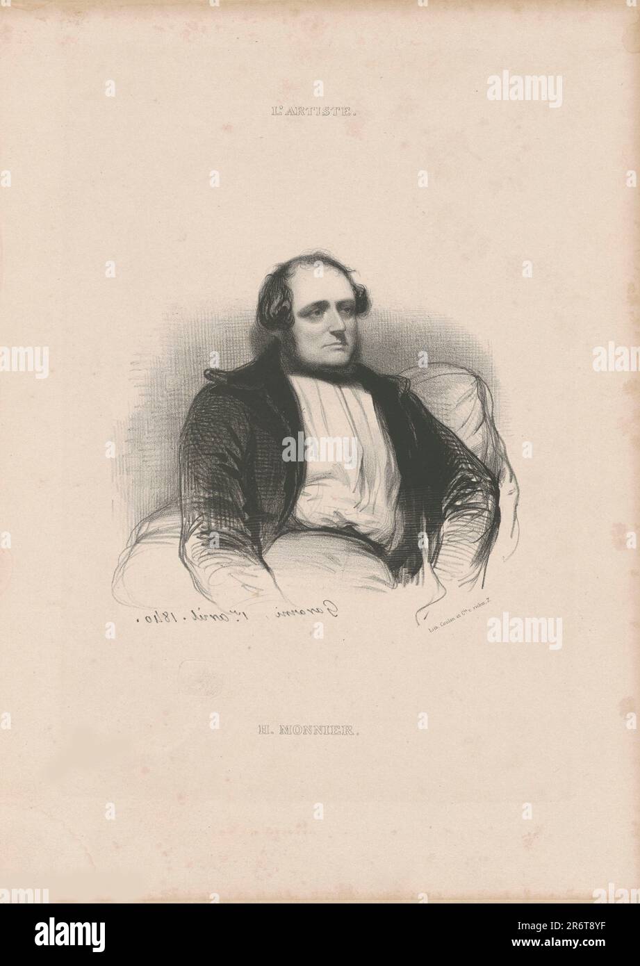 Ritratto di Henry Monnier (1799-1877). Museo: COLLEZIONE PRIVATA. Autore: PAUL GAVARNI. Foto Stock