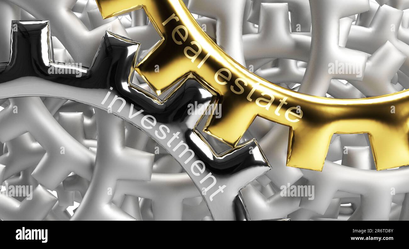 oro giallo argento grigio colore investimento immobiliare business proprietà casa casa condominio costruzione edificio prestito debito residenziale affitto vendere Foto Stock