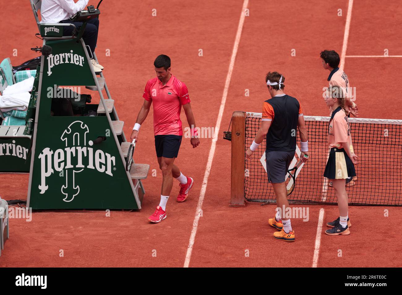 PARIGI, FRANCIA su 11. 2023 GIUGNO; FINALE DI TENNIS tra Novak DJOKOVIC di Serbia e Casper RUUD di Norvegia - finale del 2023° Open di Francia a Roland Garros sul campo Philippe Chatrier , a Parigi, il 11 giugno 2023.- copyright © Fabien BOUKLA / ATP images (BOUKLA Fabien / ATP / SPP) Foto Stock