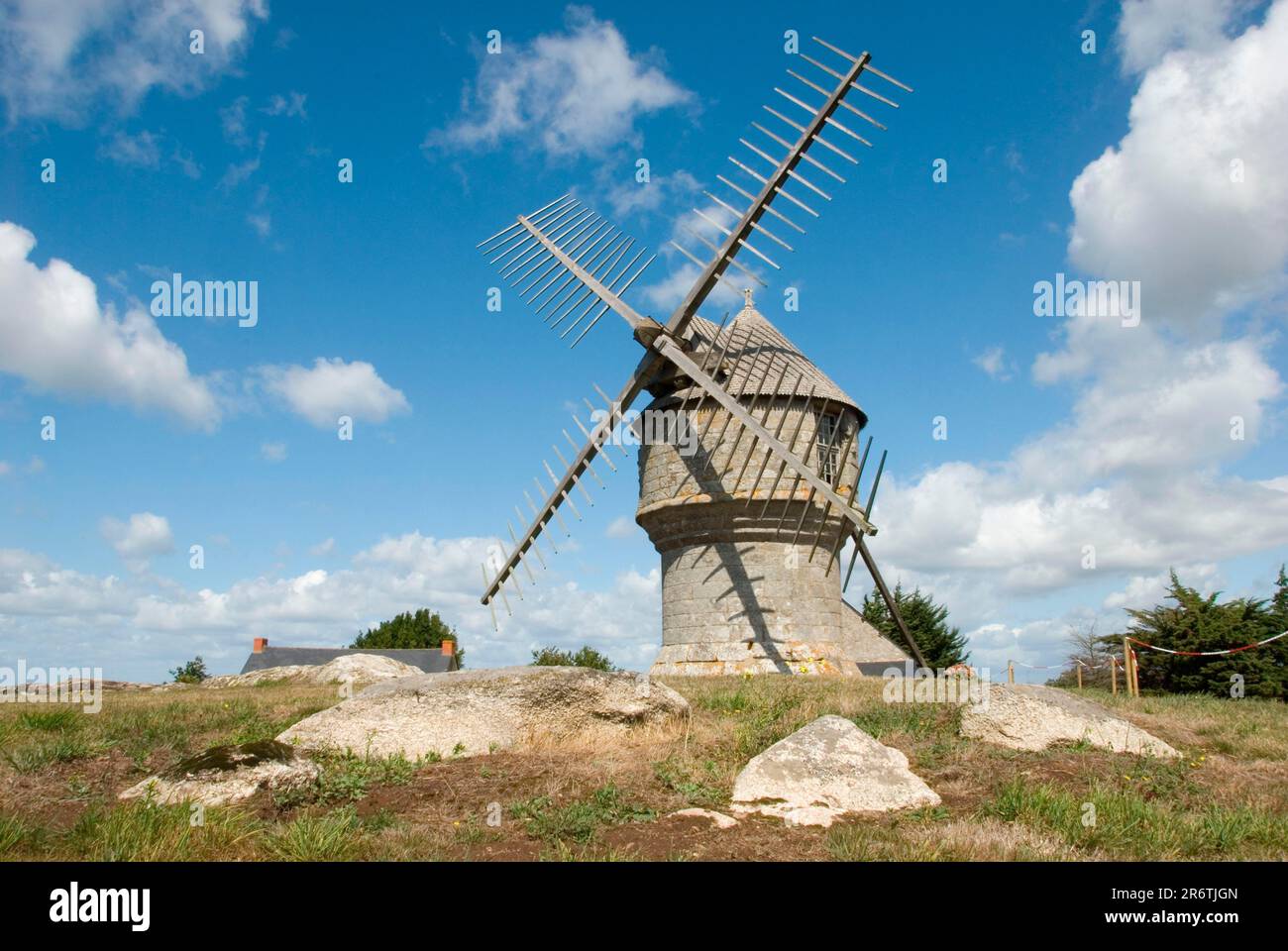 Mulino a vento, Moulin du Diable, Moulin Cremeur, Guerande, Loira Atlantica, Pays de la Loire, Francia Foto Stock