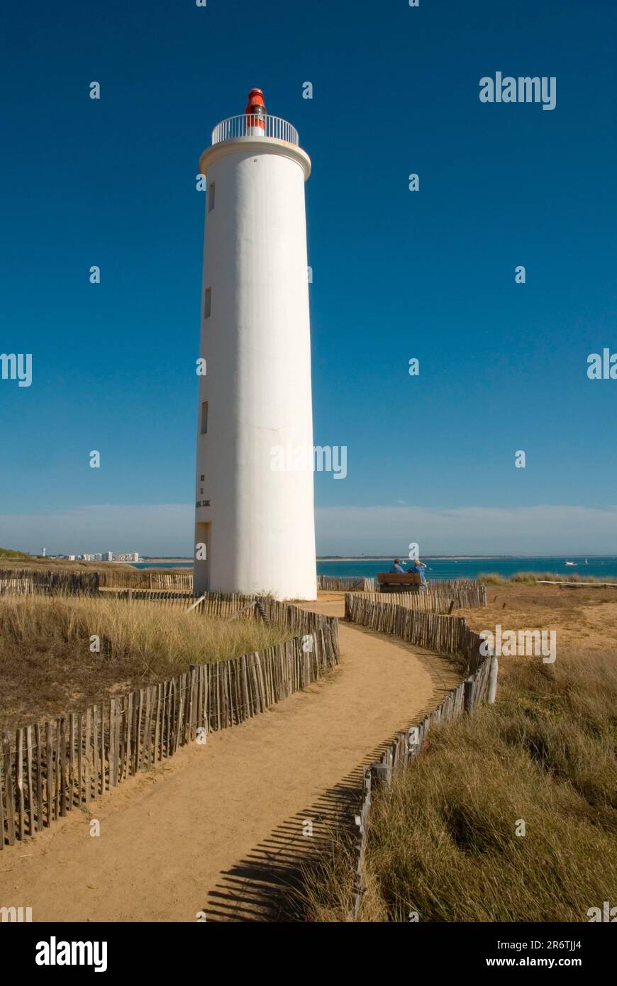 Faro, Feu Grosse Terre, Saint-Gilles-Croix-de-vie, Saint Hilaire de Riez, Poitou-Vendee, Charente-Maritime, Francia Foto Stock