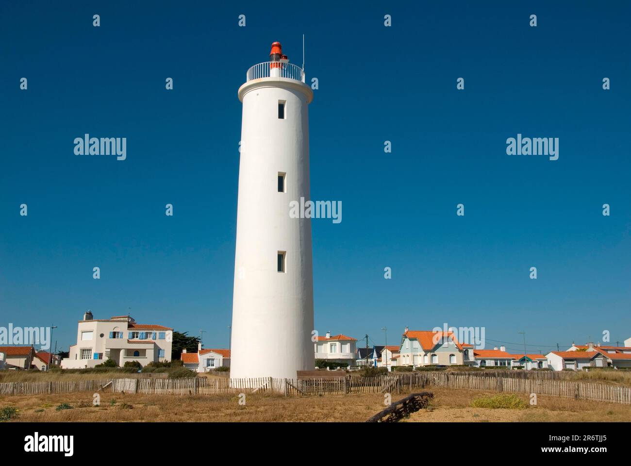 Faro, Feu Grosse Terre, Saint-Gilles-Croix-de-vie, Saint Hilaire de Riez, Poitou-Vendee, Charente-Maritime, Francia Foto Stock