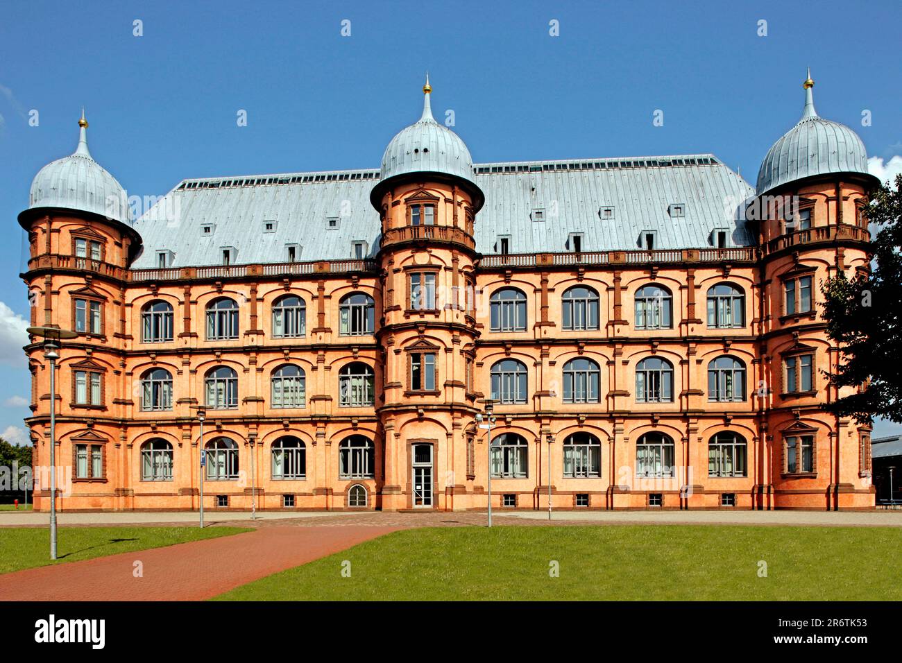 Castello di Gottesaue, sede dell'Accademia di Musica, Karlsruhe, Baden-Wuerttemberg, Germania Foto Stock