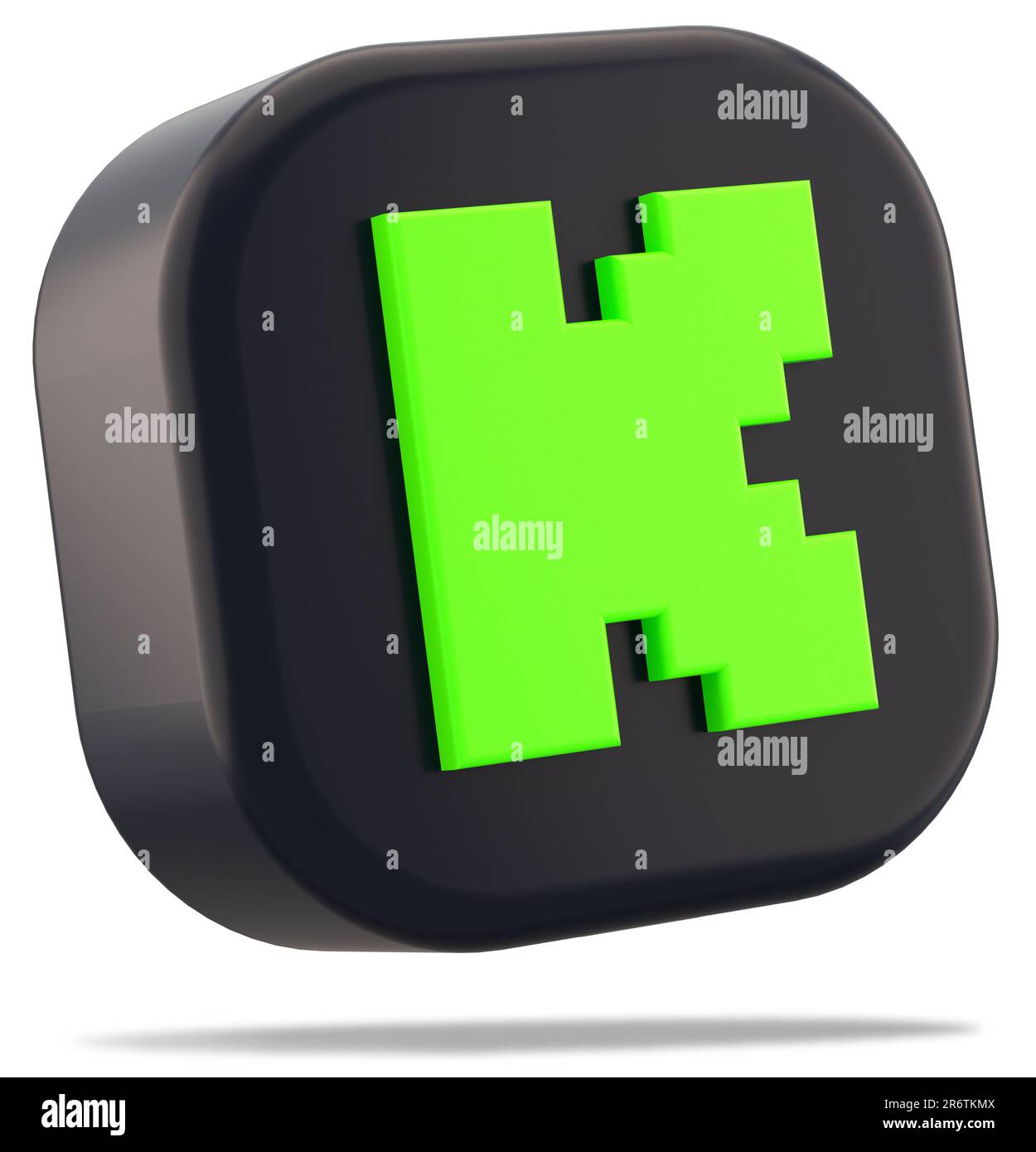 Valencia, Spagna - Giugno, 2023: Kick isolato logo app icona su sfondo bianco, ritagliare il simbolo fluttuante nel rendering 3D. Kick è il nuovo live streaming e vi Foto Stock