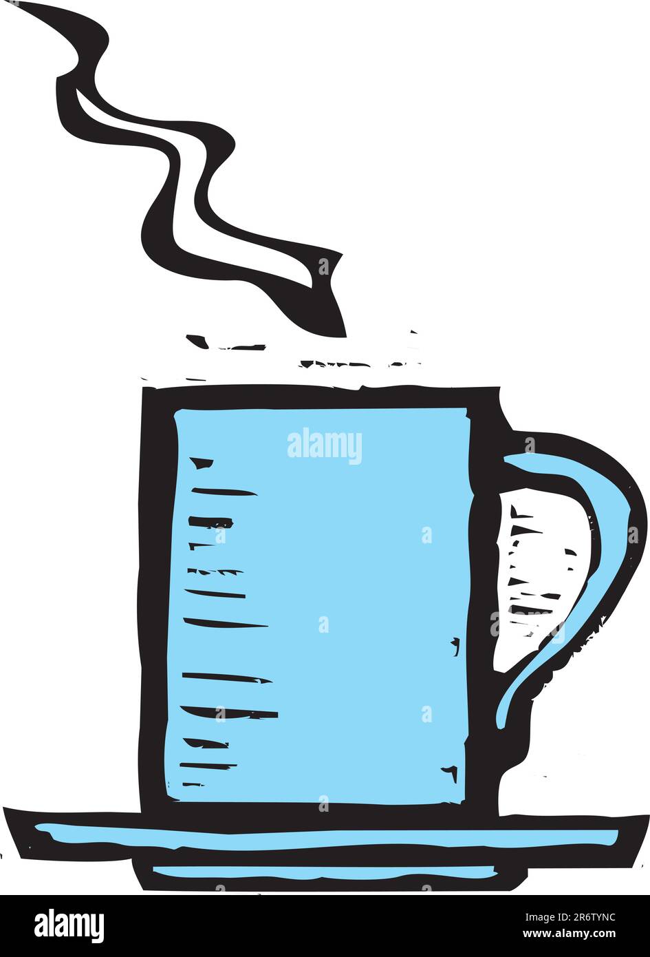 immagine ruvida di una tazza da caffè blu. Illustrazione Vettoriale