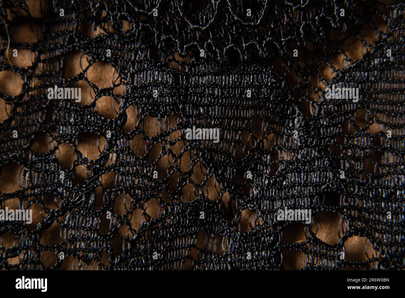 tessuto in pizzo nero come sfondo primo piano Foto Stock