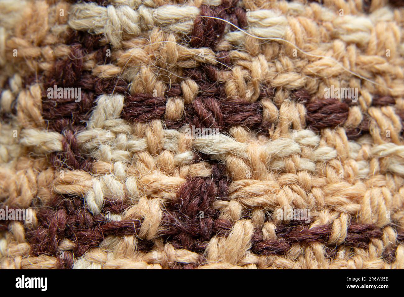 tessuto beige chiaro macro maglia grande Foto Stock