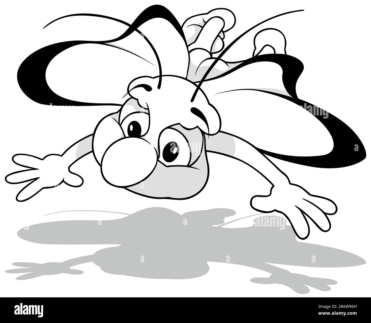 Disegno di una farfalla volante dalla vista superiore Illustrazione Vettoriale