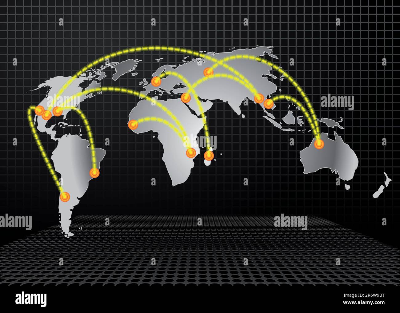 Illustrazione di alcuni traffici mondiali rotte. Illustrazione Vettoriale