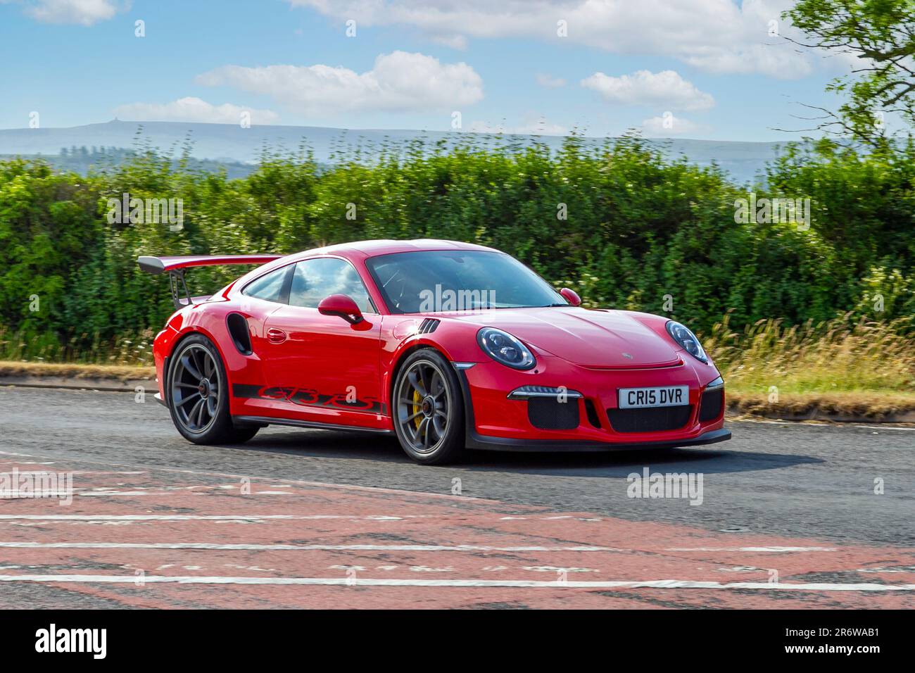 2016 Red Porsche 911 GT3 RS S-A Classic & Performance Motor Show presso Houghton Tower, Preston, Regno Unito Foto Stock