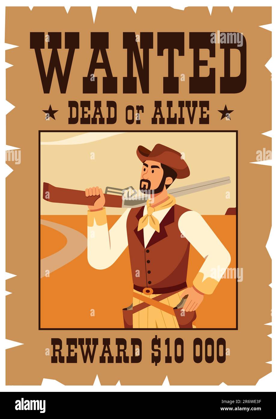 Wild West Wanted Poster Illustrazione Vettoriale