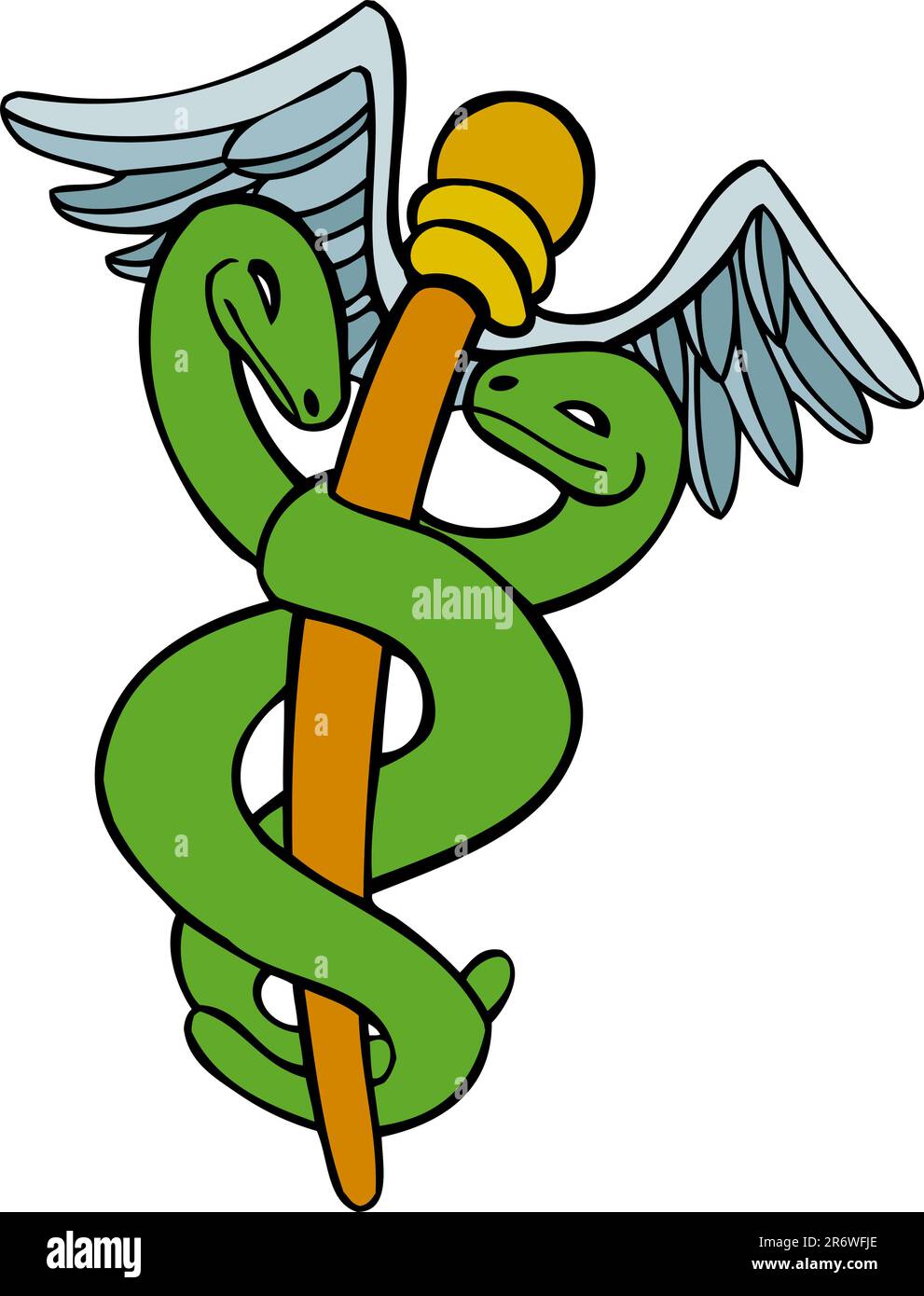 Simbolo Medico Di Caduceo Emblema Vettoriale Grafico Creato Con Ali E Serpenti Gm828102204 134781273 - Foto 2