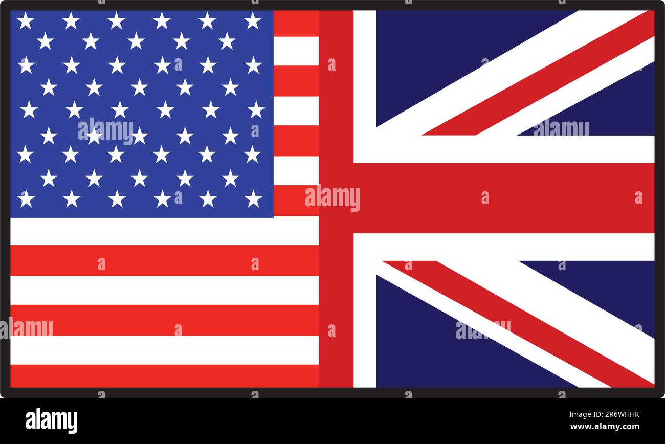 Una bandiera che è metà americana e metà british Illustrazione Vettoriale