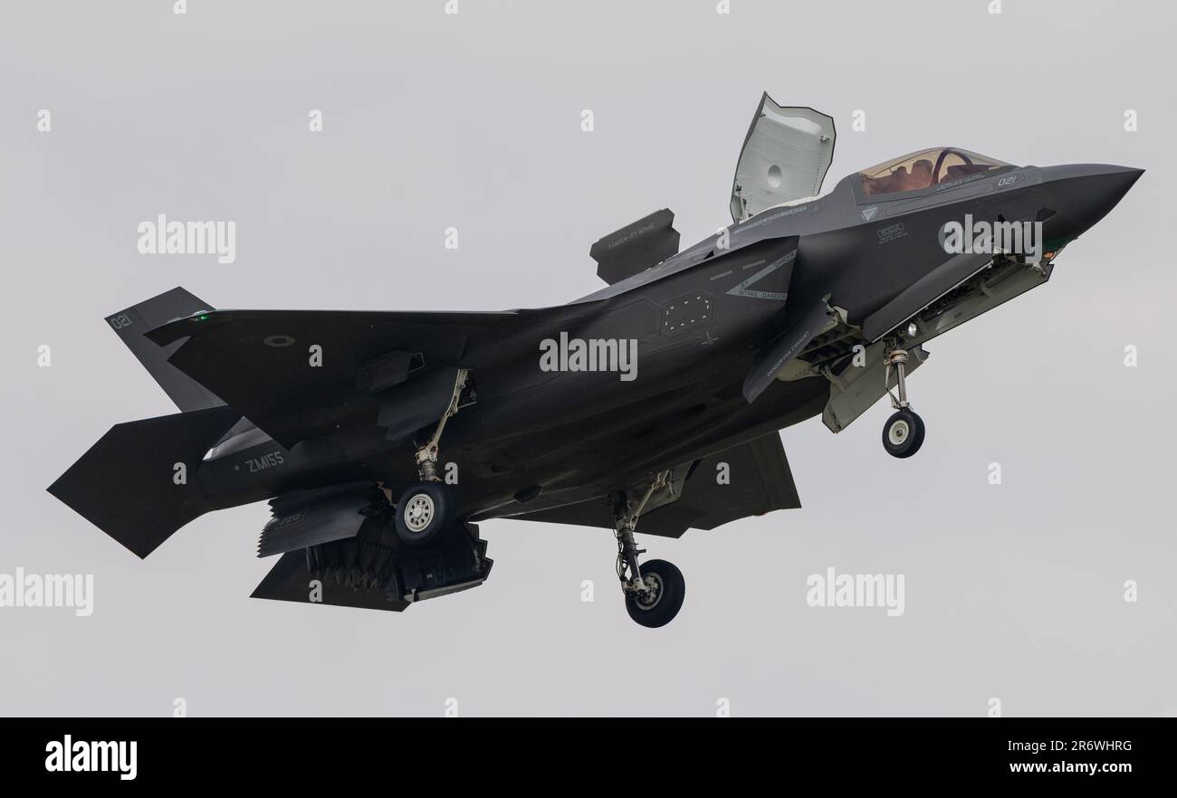 Royal Air Force Cosford, Cosford, Shropshire, Inghilterra. 11th giugno 2023. L'ultimo combattente della RAF di 5t ore la F-35B esegue un passaggio per l'aereo durante il RAF Cosford Air Show al Royal Air Force Cosford. Credit Image: (Cody Froggatt/Alamy Live News) Foto Stock