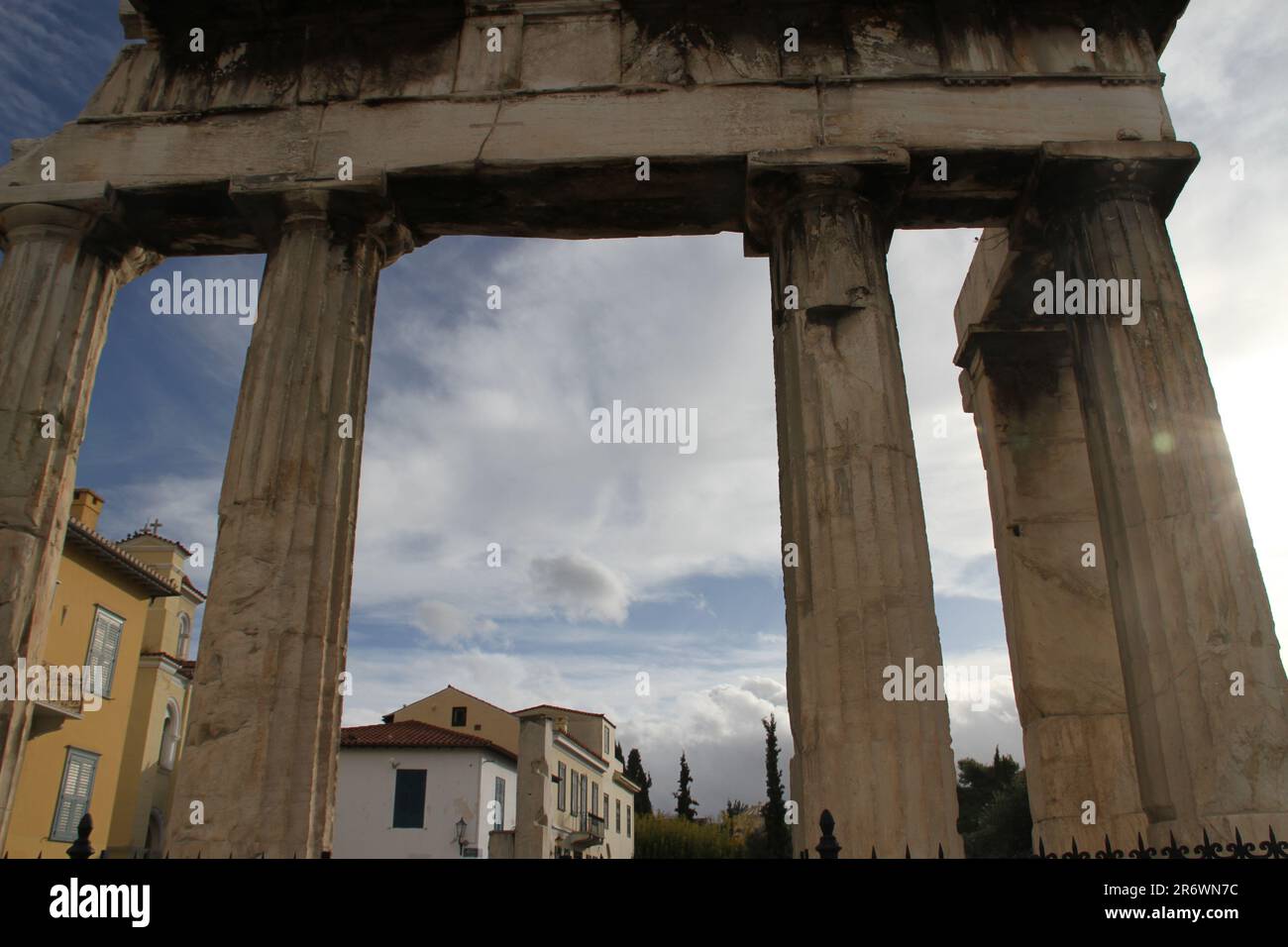 Vista sull'Acropoli, Atene, Grecia Foto Stock