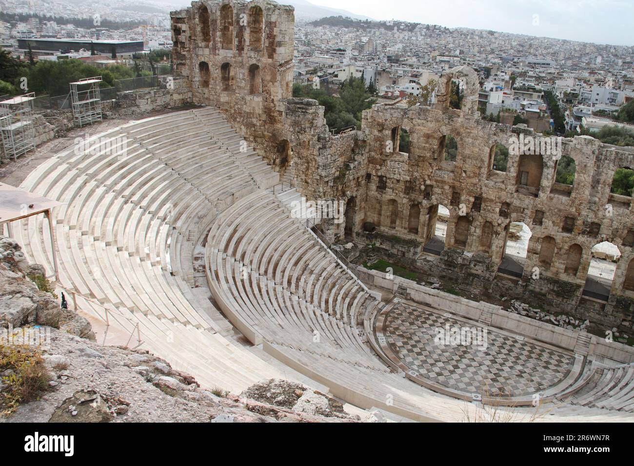 Acropoli, Atene, Grecia, Tempio di Dioniso Foto Stock