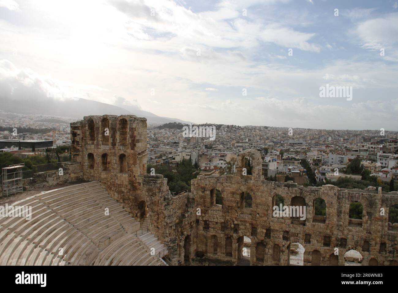 Acropoli, Atene, Grecia, Tempio di Dioniso Foto Stock