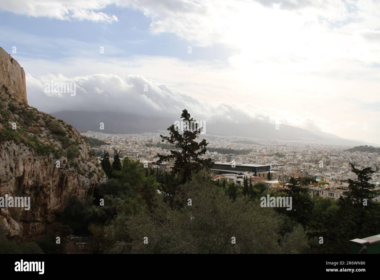 Vista sull'Acropoli, Atene, Grecia Foto Stock