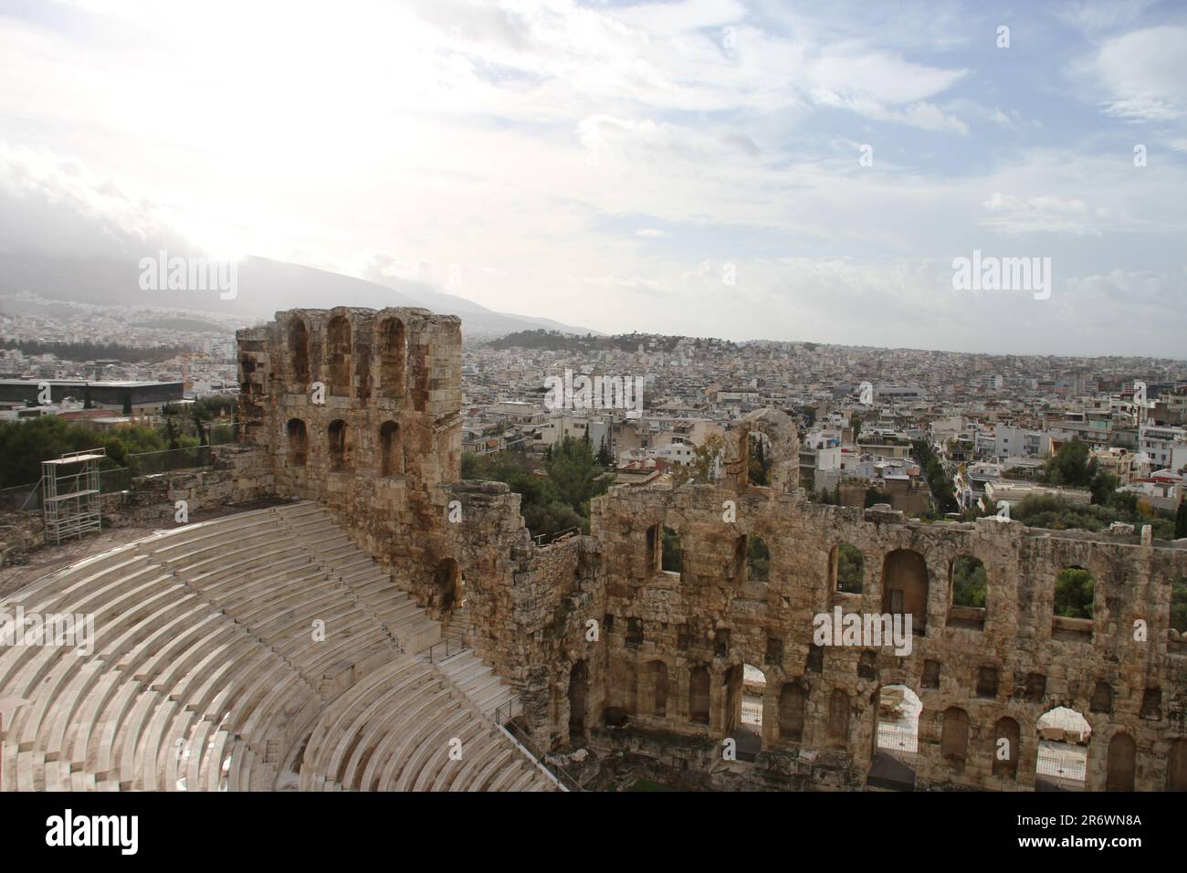 Acropoli, Atene, Grecia, Tempio di Dioniso Foto Stock