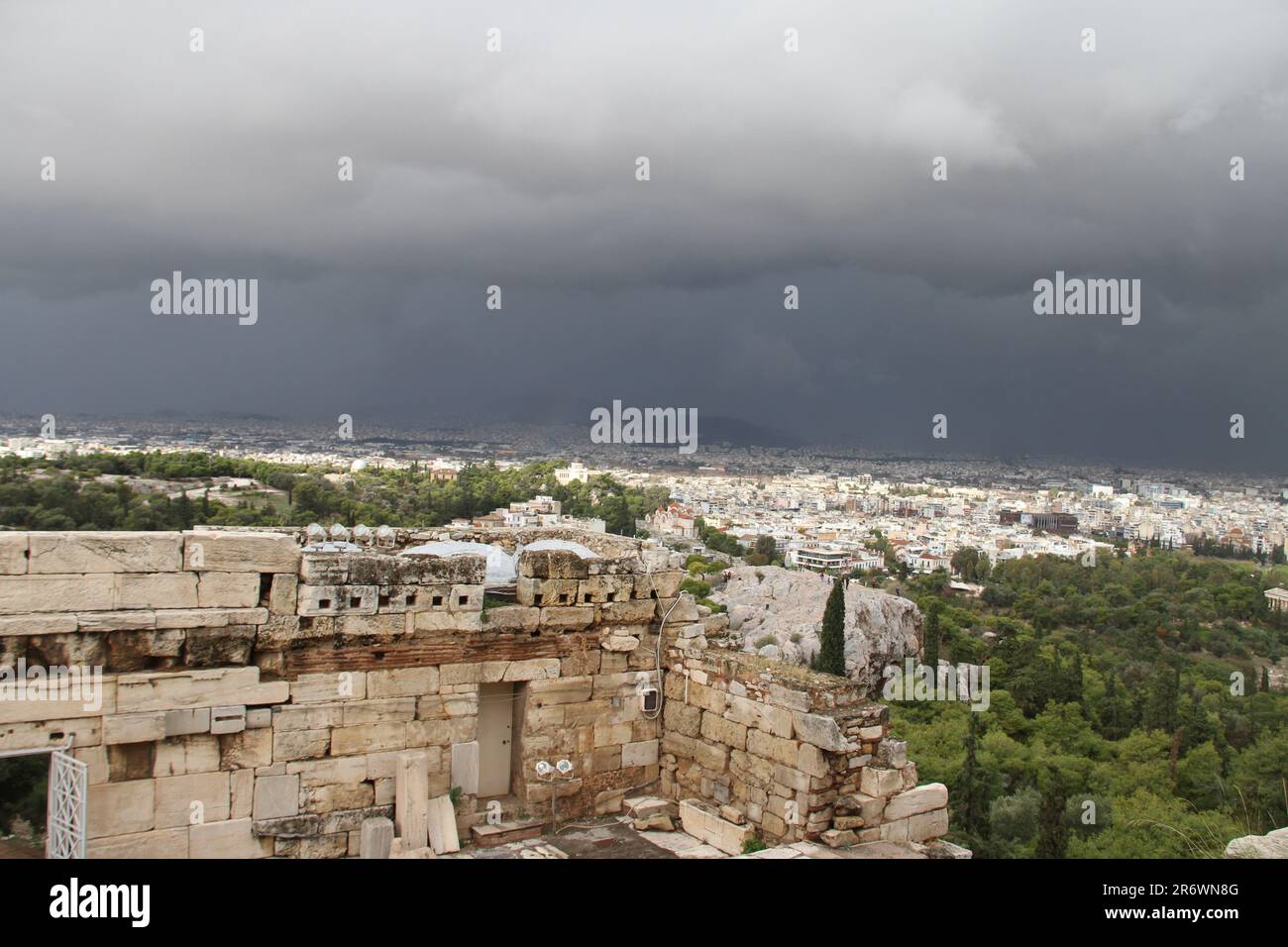 Vista sull'Acropoli, Atene, Grecia Foto Stock