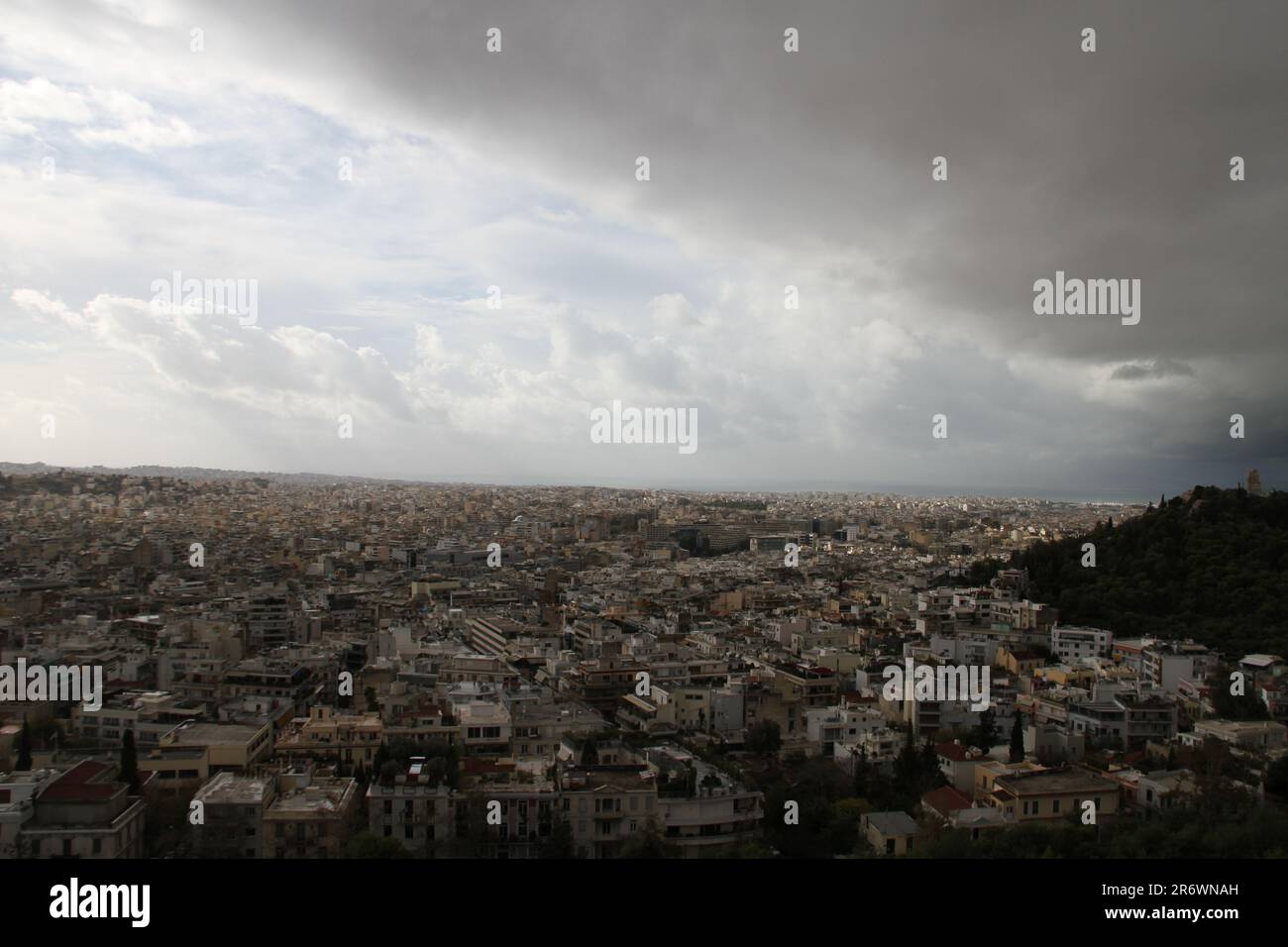 Vista sull'Acropoli, Atene, Grecia Foto Stock