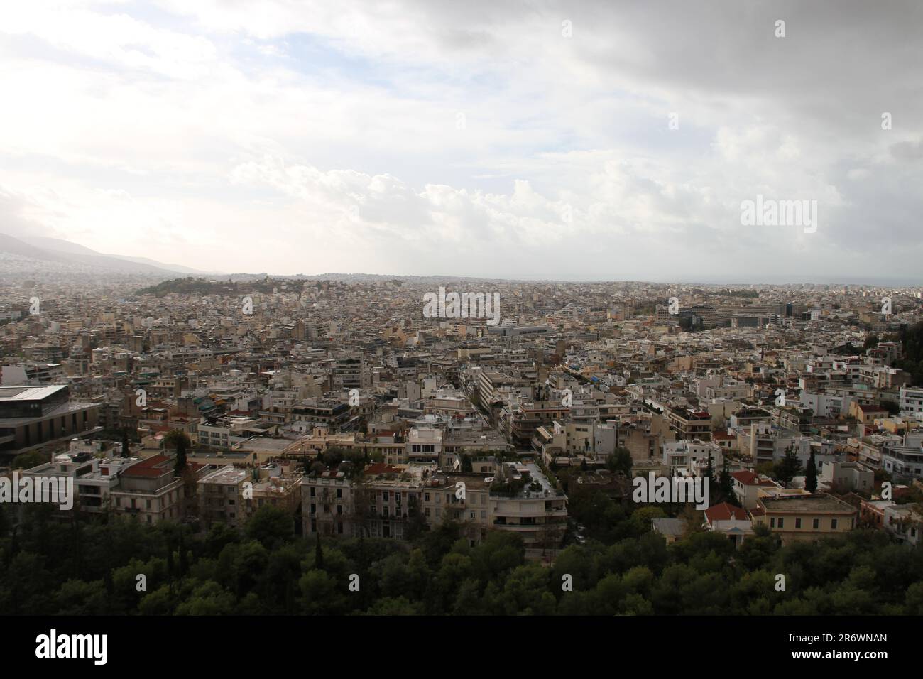 Vista sull'Acropoli, Atene, Grecia Foto Stock