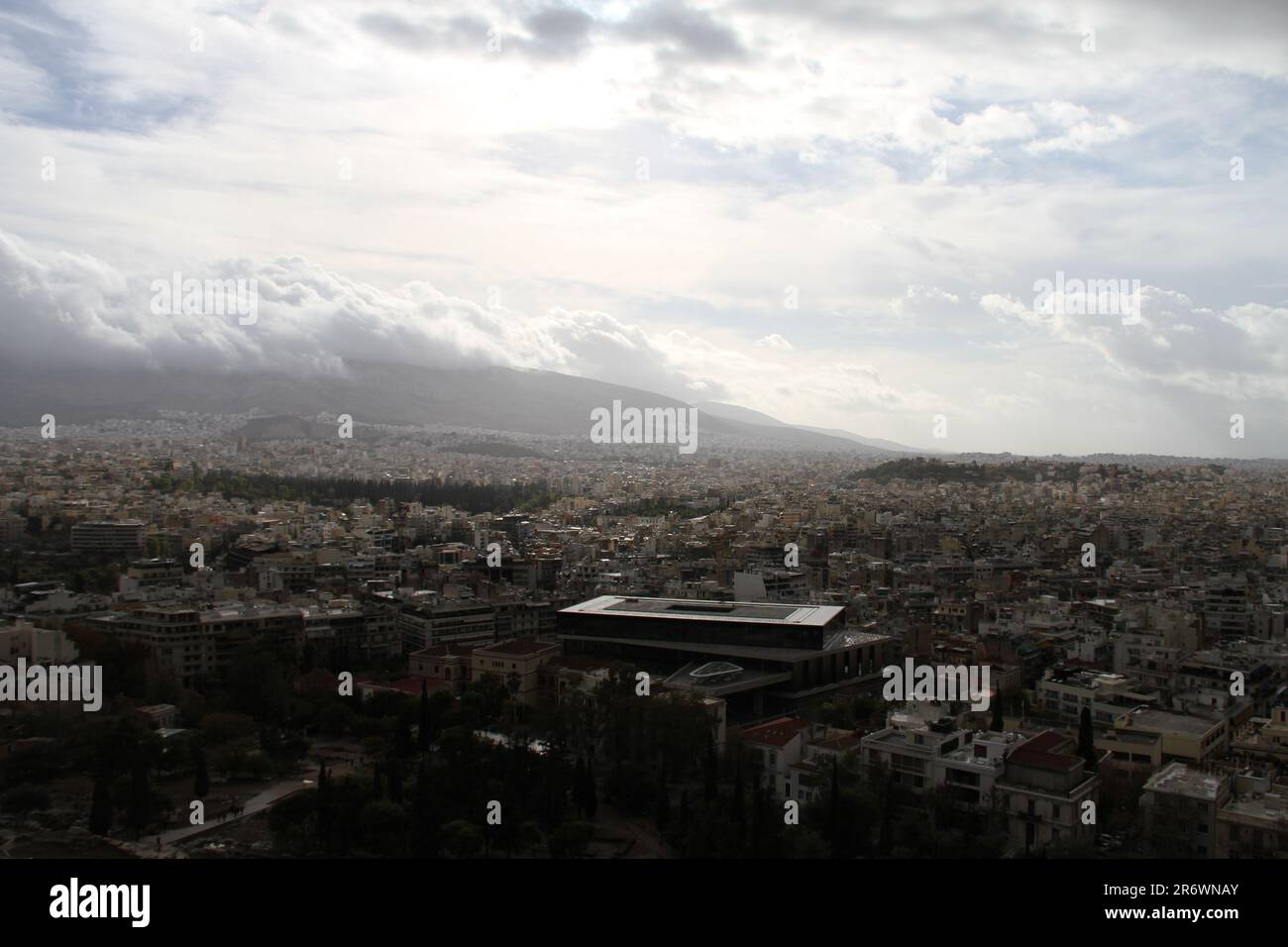 Vista sull'Acropoli, Atene, Grecia Foto Stock