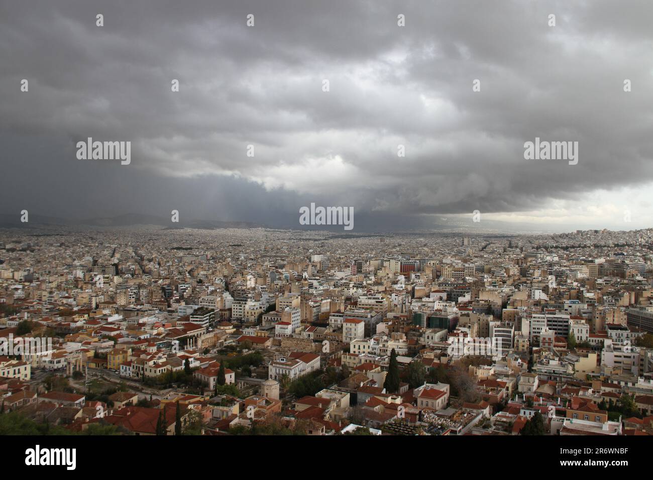 Vista sull'Acropoli, Atene, Grecia Foto Stock