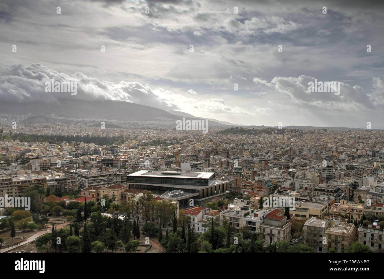 Vista sull'Acropoli, Atene, Grecia Foto Stock