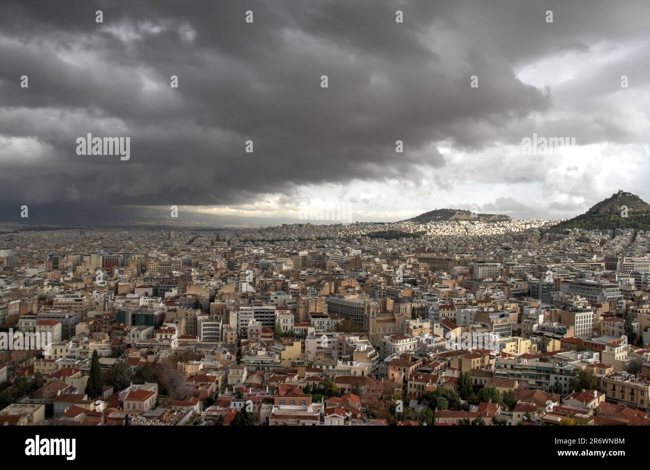 Vista sull'Acropoli, Atene, Grecia Foto Stock