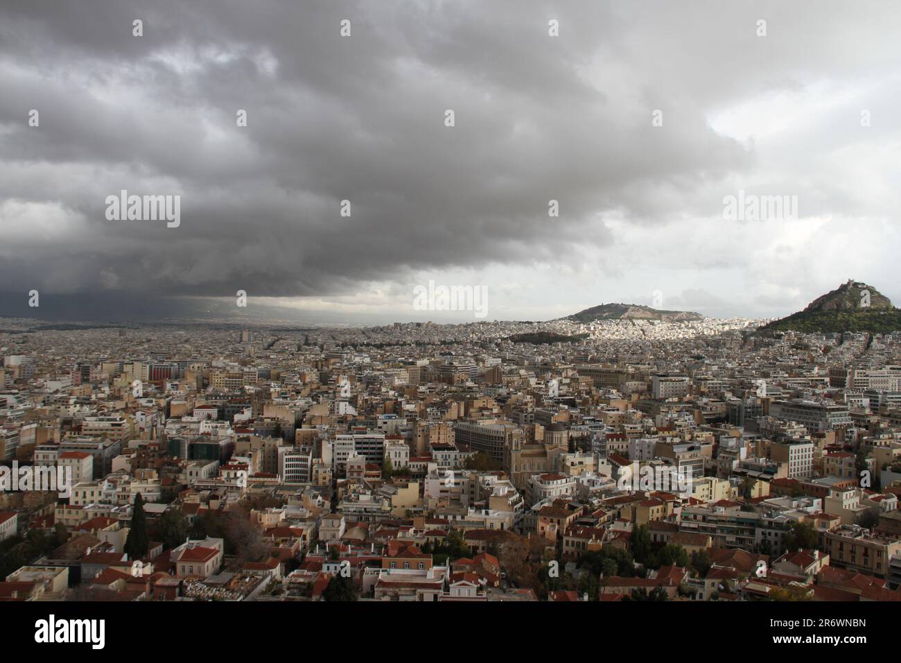 Vista sull'Acropoli, Atene, Grecia Foto Stock