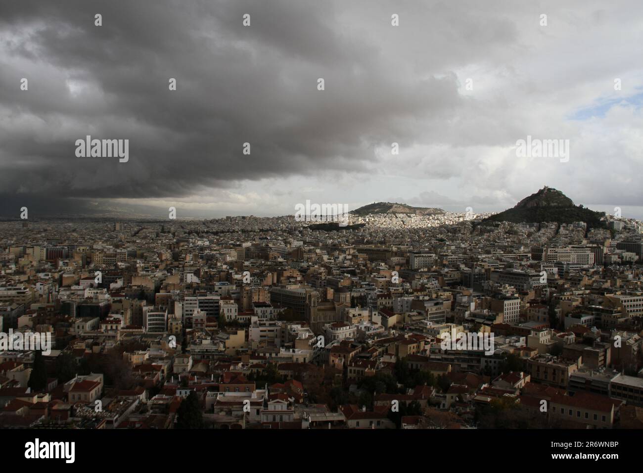 Vista sull'Acropoli, Atene, Grecia Foto Stock