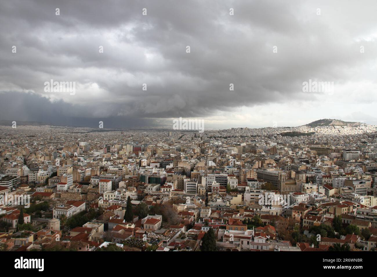 Vista sull'Acropoli, Atene, Grecia Foto Stock