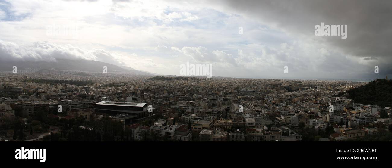 Vista sull'Acropoli, Atene, Grecia Foto Stock