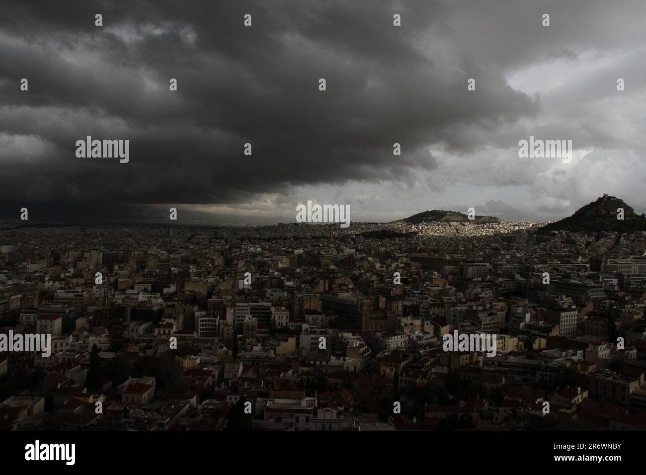 Vista sull'Acropoli, Atene, Grecia Foto Stock