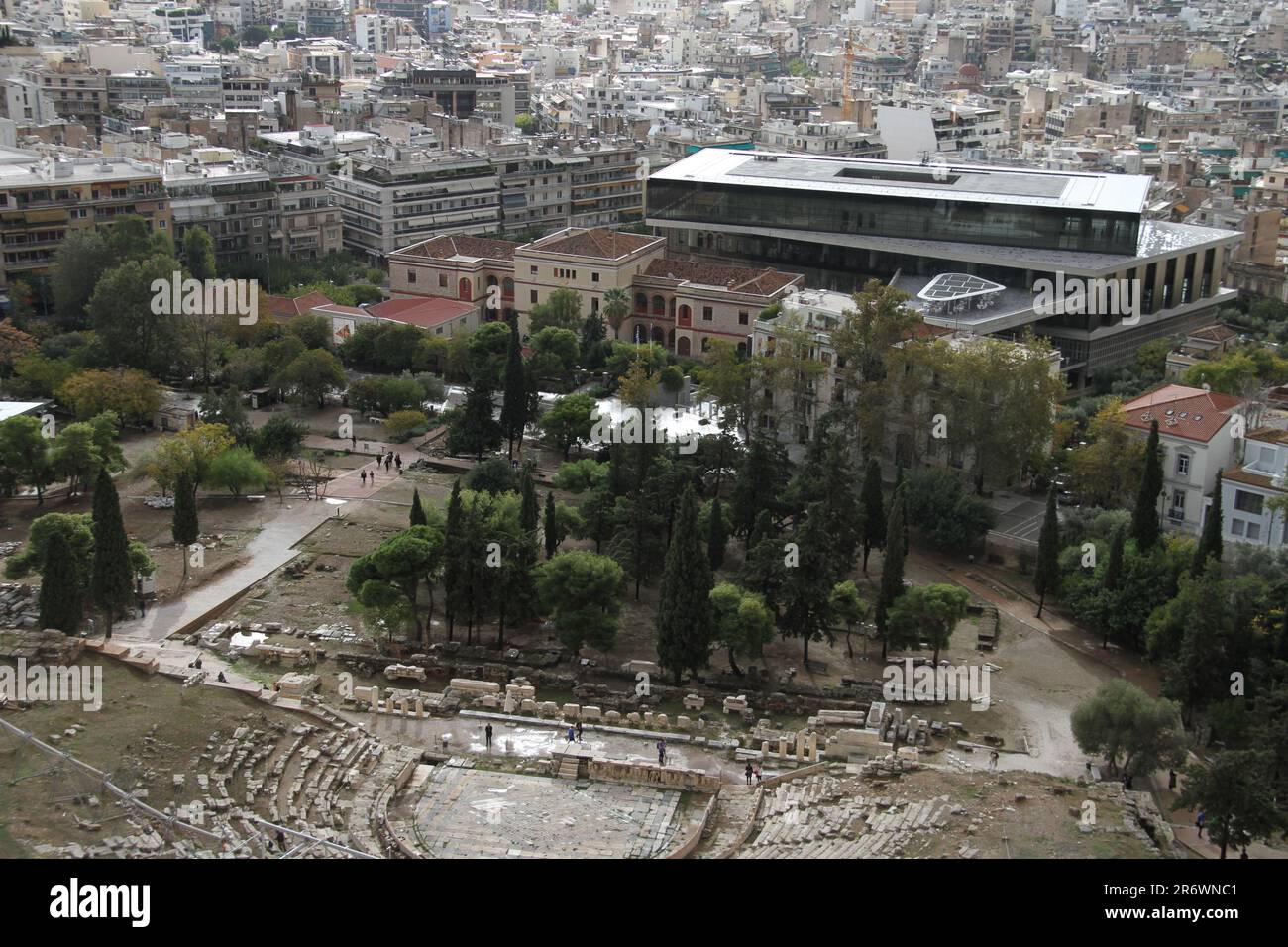 Vista sull'Acropoli, Atene, Grecia Foto Stock